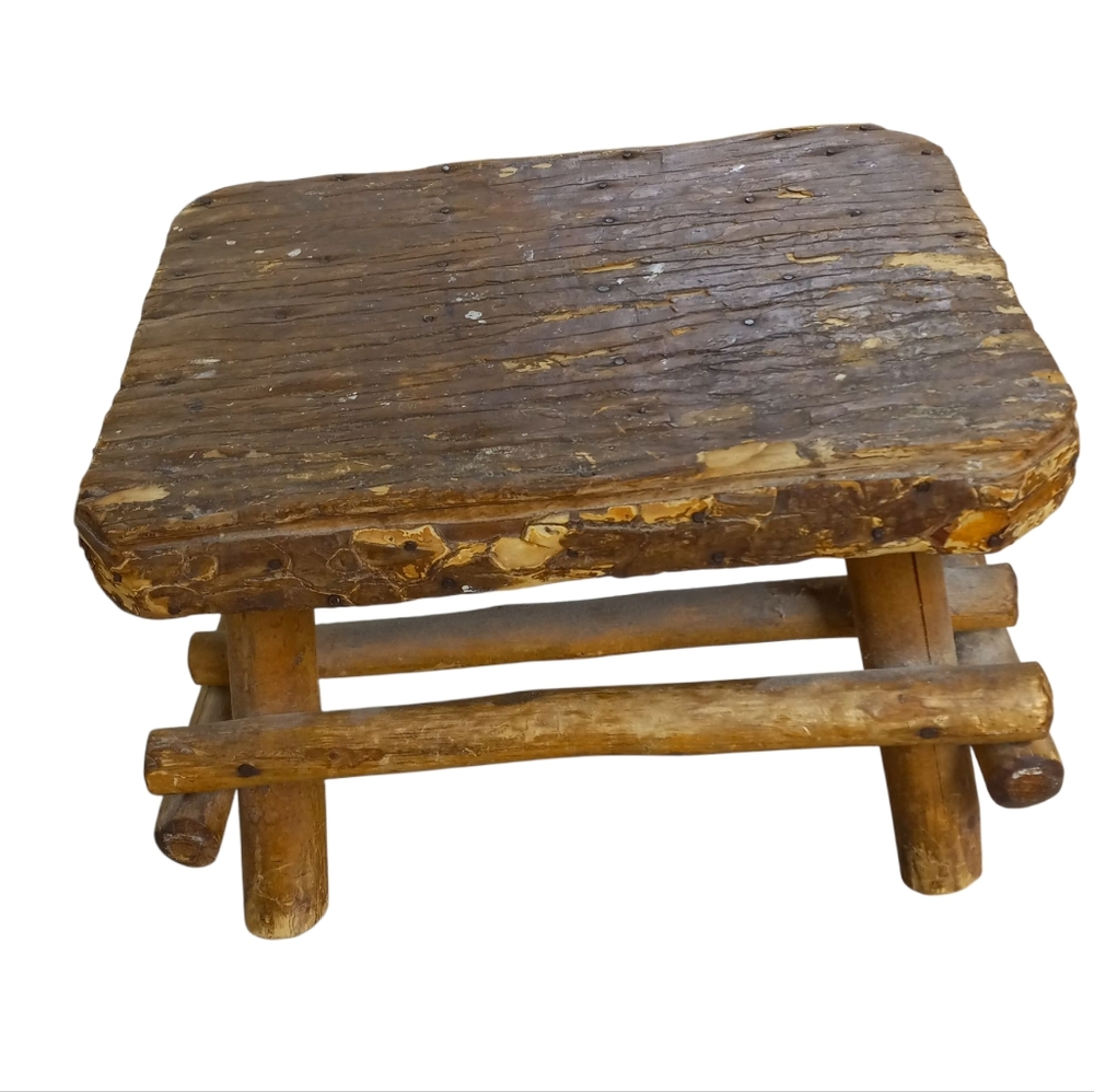 Natural WILLOW Tree Wooden Stool